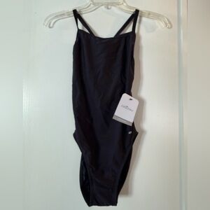 Dolfin Black Competitive One-Piece Swimsuit